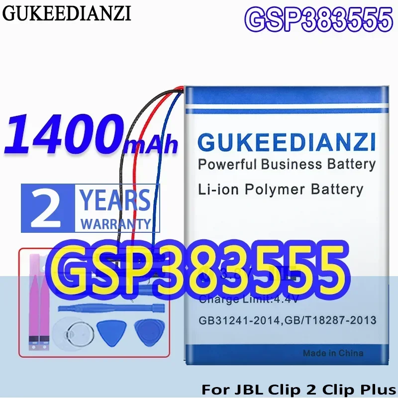 Аккумулятор GUKEEDIANZI большой емкости GSP 383555 1400 мАч для JBL Clip 2 AN Plus CLIP2BLKAM CS056US P 04405201