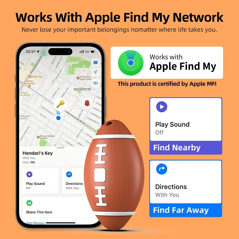 Умный Bluetooth-трекер с Apple Find My (только для iOS) ярлык отслеживания GPS подходит багажа