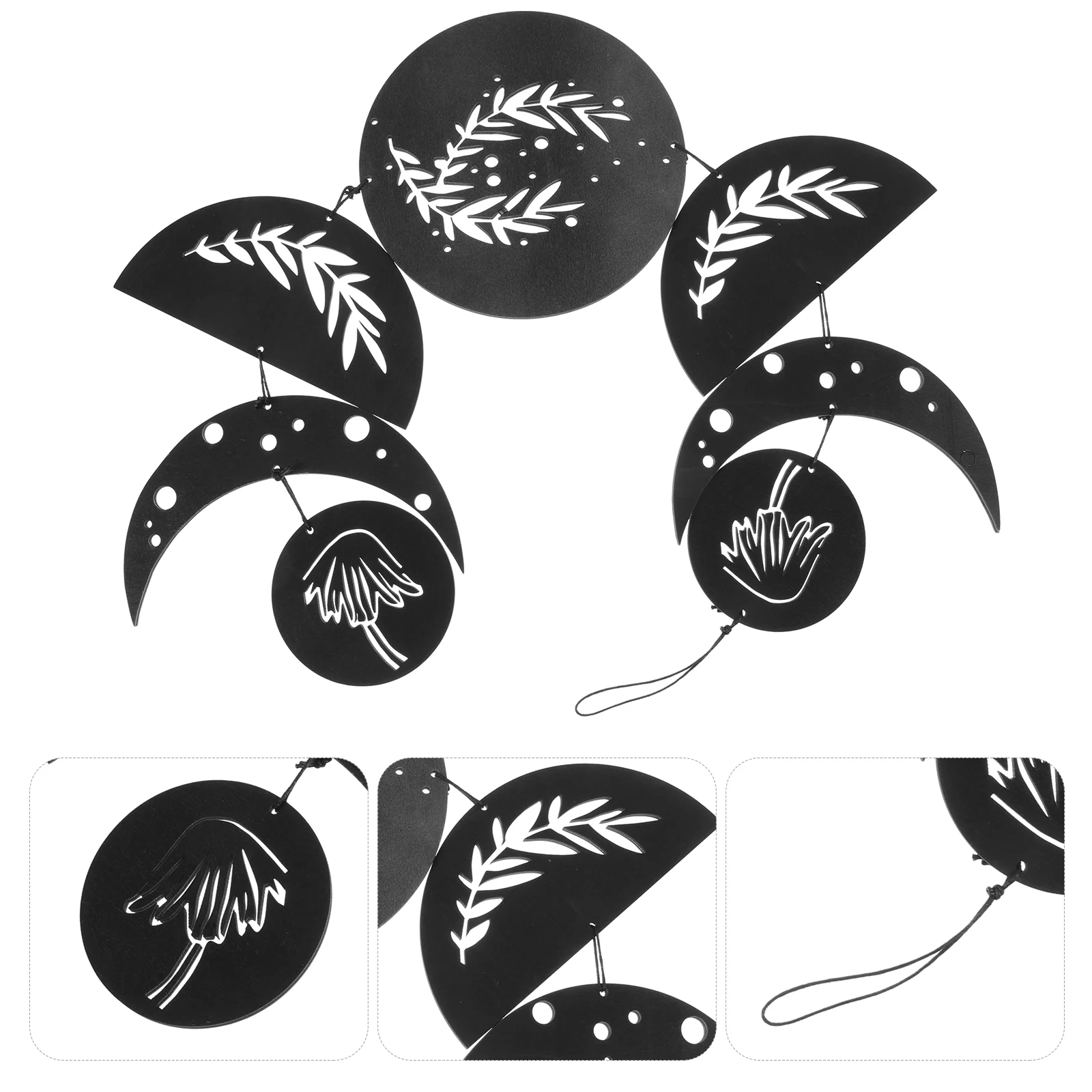 

Wall Decor Moon Hanging Phasesign Home Adorn Minimalist Decoration Wood Lunar Farmhouse Nursery Ornament Macrame Bohomian