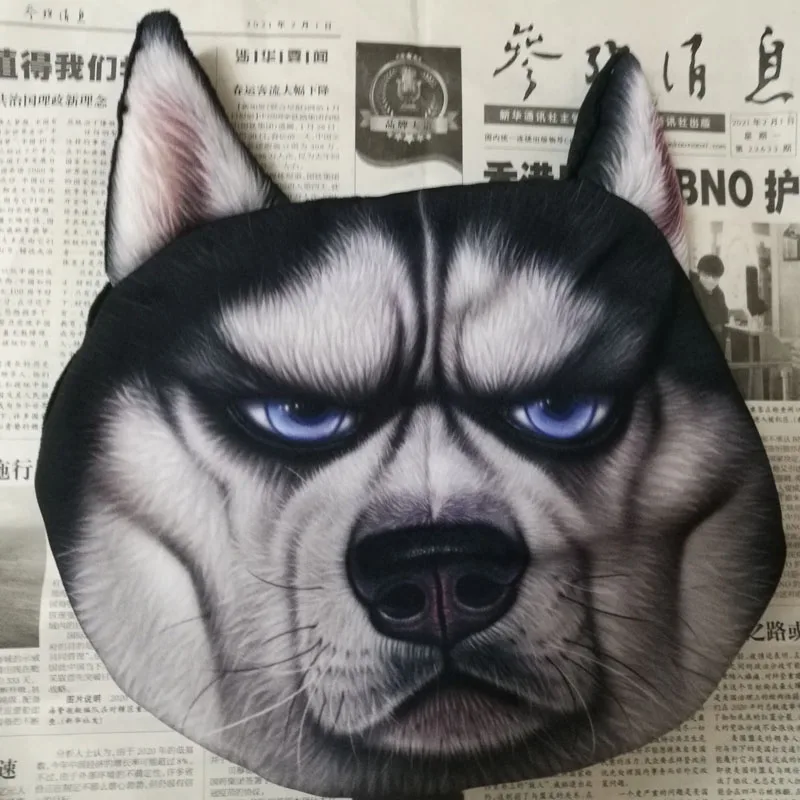 

Креативный 3D печатный кот, собака, домашние животные, лицо, автомобильный подголовник, автомобильные принадлежности для поддержки шеи, защитная подушка для шеи, чехол без наполнения