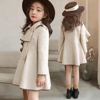 kids wool blend christmas coats for girls winter cashmere cotton childrens outwear new year clothes girls long jackets coats