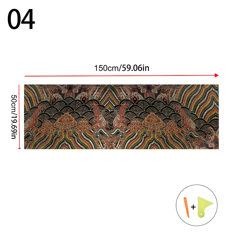 

150x50 см наклейка для салона автомобиля, высококачественная парчовая атласная вышивка, самоклеящаяся тканевая наклейка, универсальная наклейка на столб AB, наклейка «сделай сам»