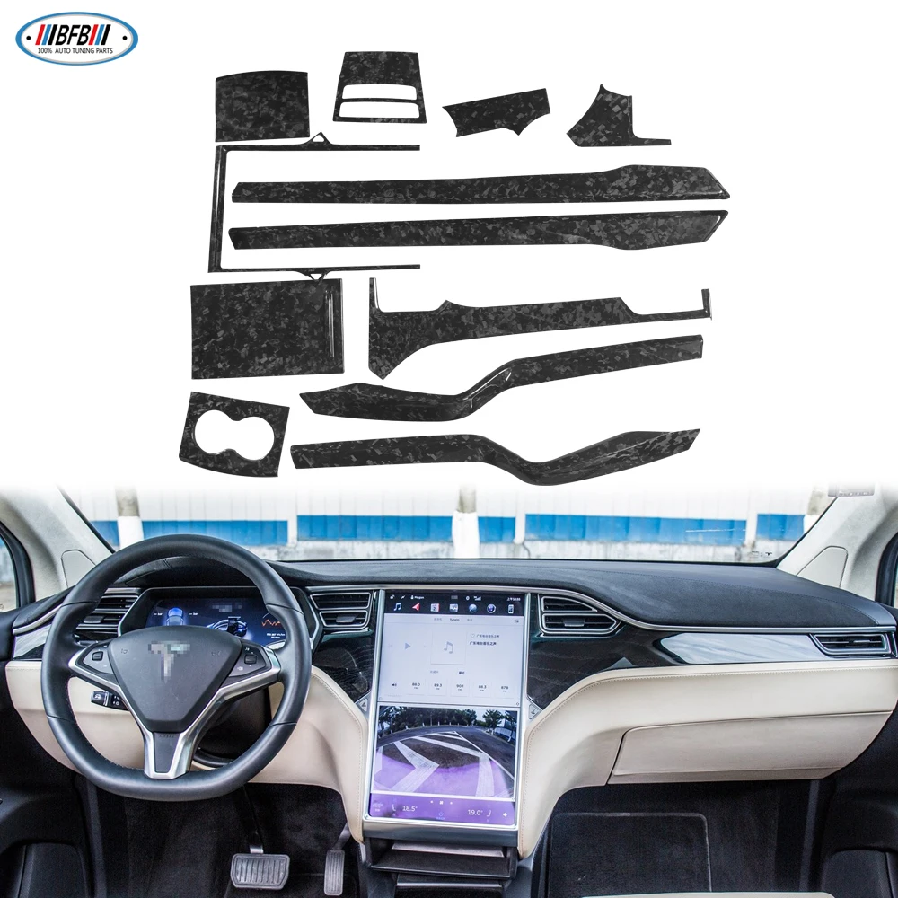 BFB для Tesla Model X 2017-2022 комплект из углеродного волокна внутренней отделки приборной