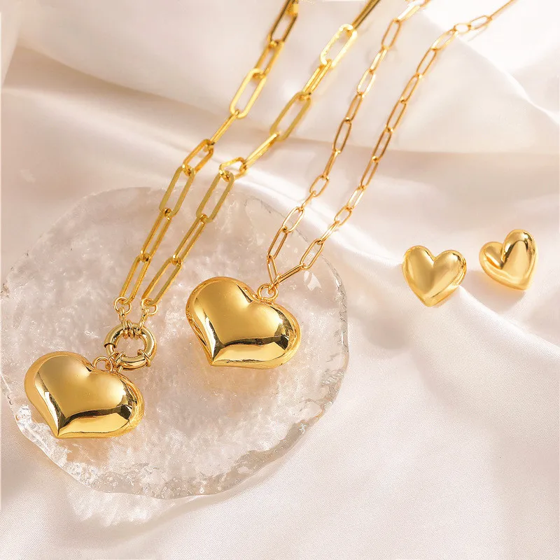 

Женские серьги с покрытием из 18-каратного золота, серьги-сердечки с кристаллами из циркония, Модная бижутерия, подарок для пары