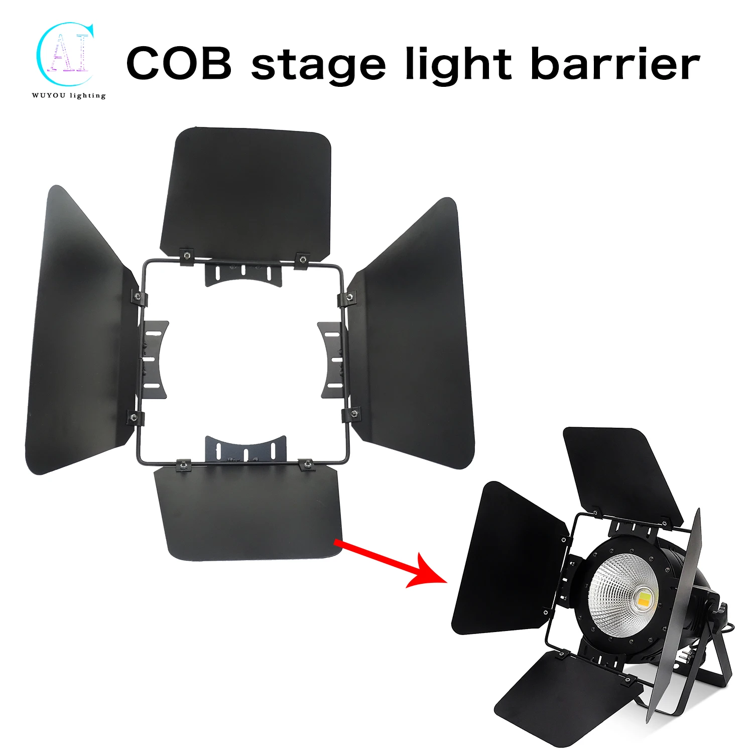 

Aluminum Barn Door Stage Light Source Control Device Stage Light Bezel for 100W 200W COB LED Par Light