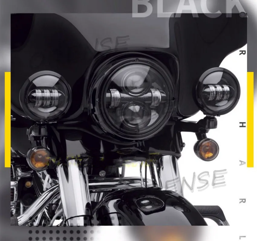 Светодиодные фары дальнего света и дымчатые указатели поворота для Harley Touring Street