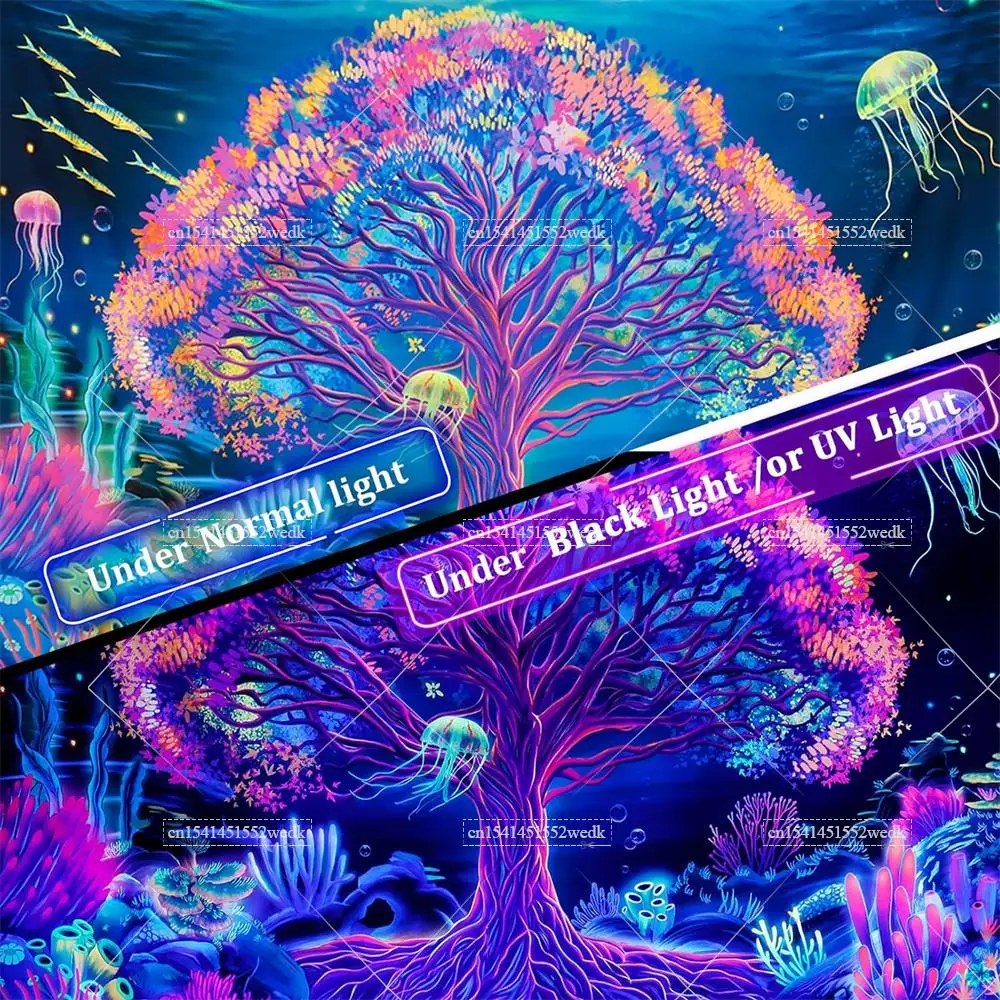 Подводный подводный мир с черной подсветкой