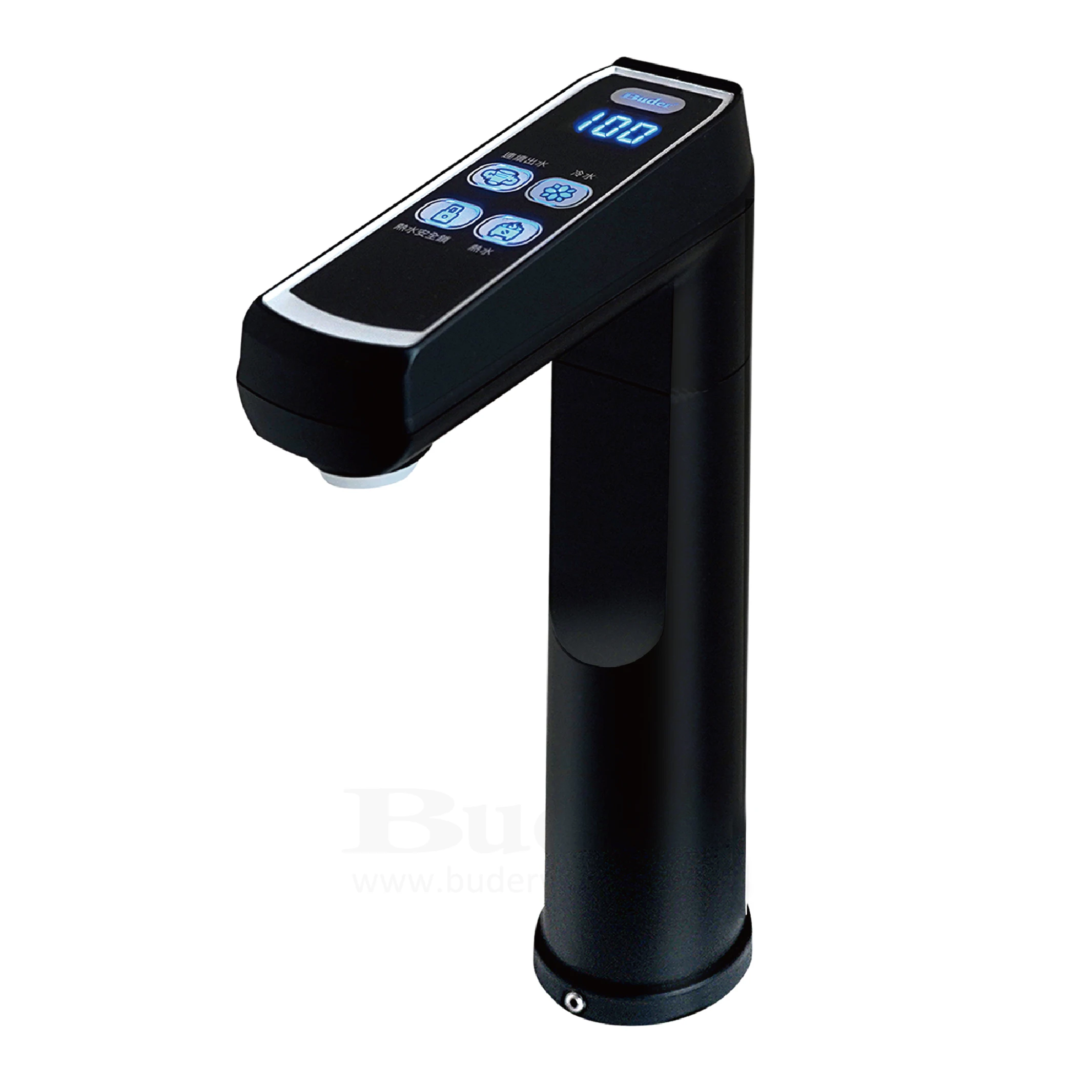 

Undersink instant hot water dispenser with black touch panel faucet