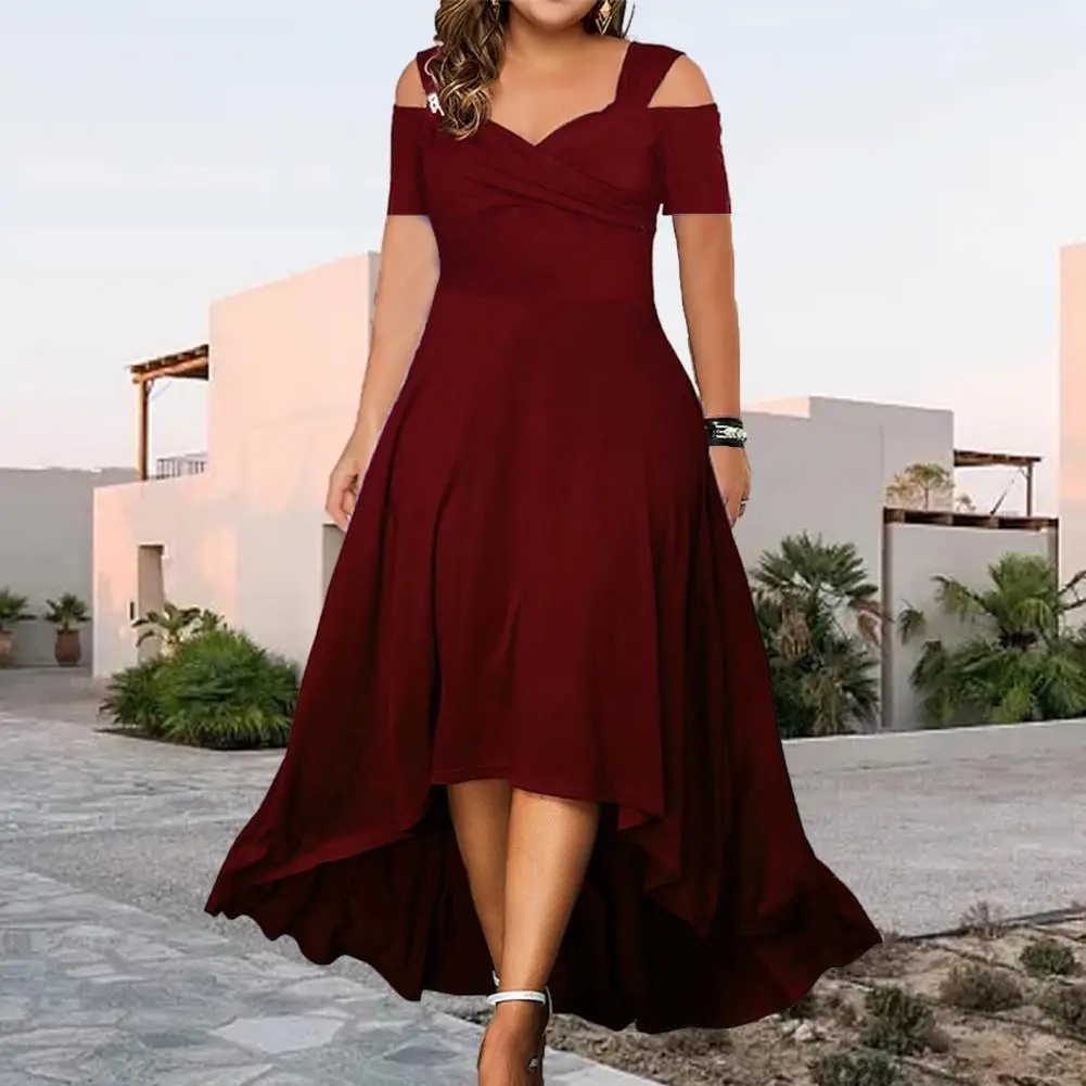 

Flattering Plus Size Off-shoulder Dress Elegant Slim Fit for Casual Parties
