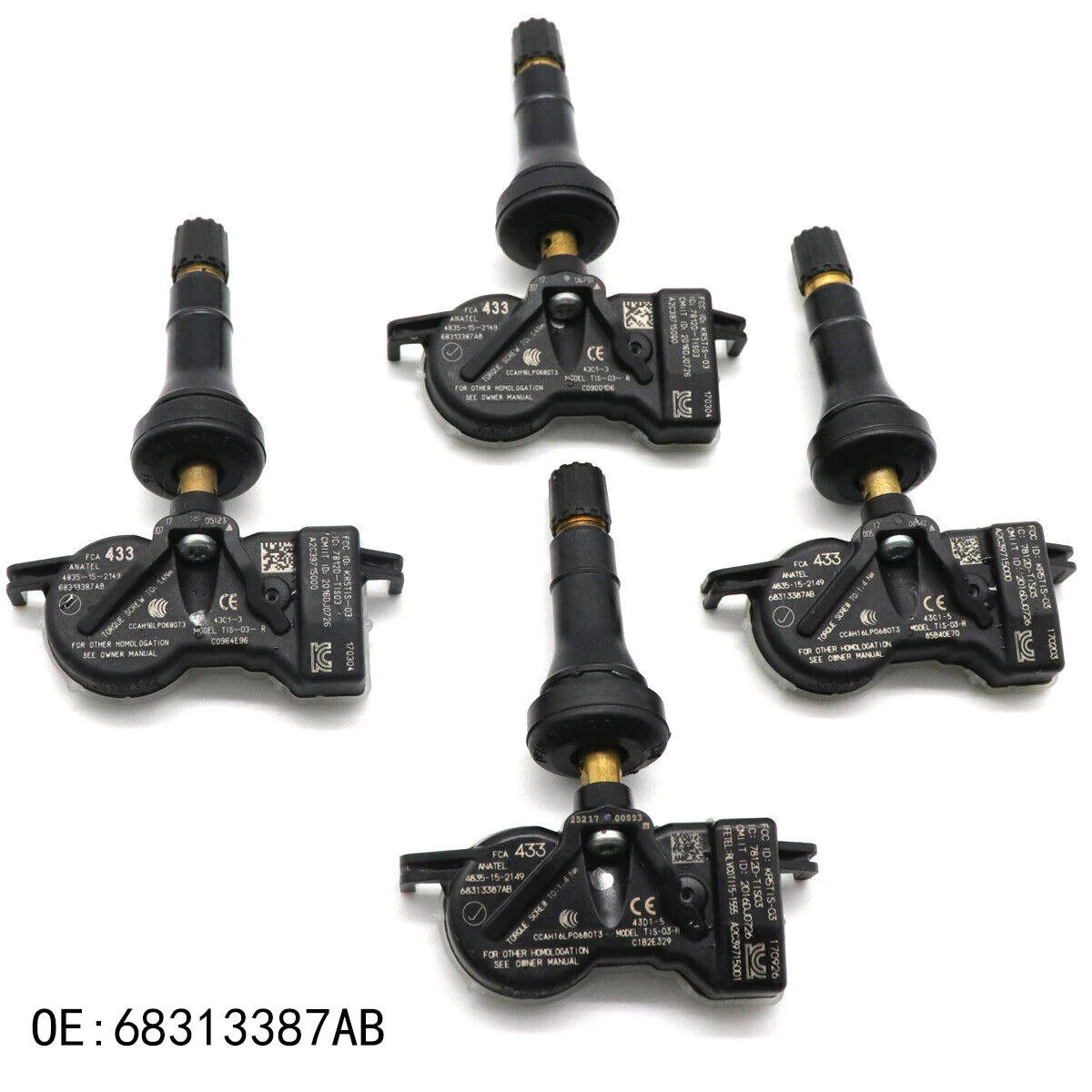 

4Pcs TPMS Tire Pressure Sensor 68313387AB for Chrysler Pacifica 200 Dodge Durango Dart Jeep Grand Cherokee Renegade Fiat 433Mhz