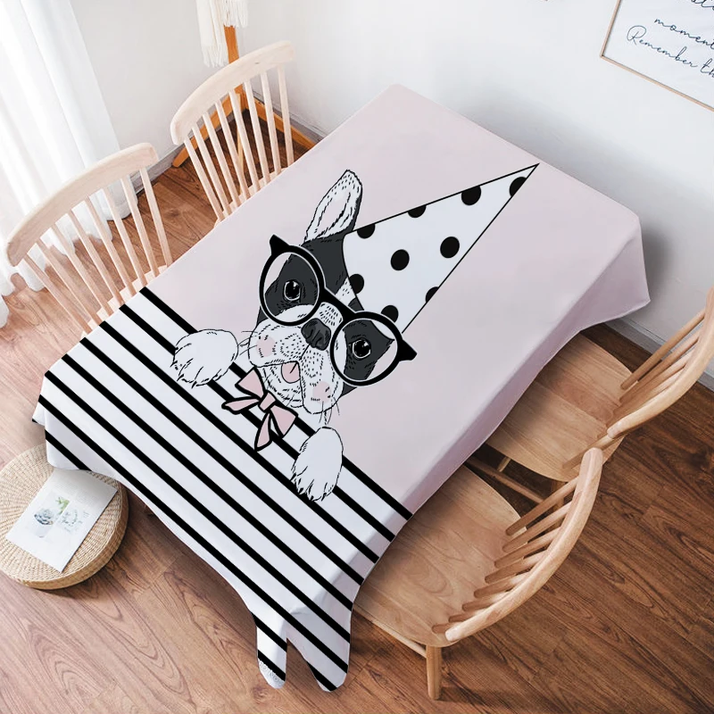 

Cute Cat Oil Painting Tablecloth Waterproof/Antifouling Wedding Decoration Table Mat Student Dormitory Tablecloth Mantel Mesa