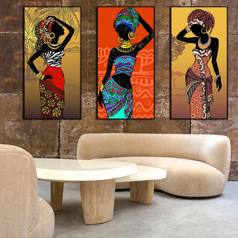 

3 panel Abstract Women Painting Wall Art Pictures Figure Posters and Prints Cuadros For Living Room Home Decoration