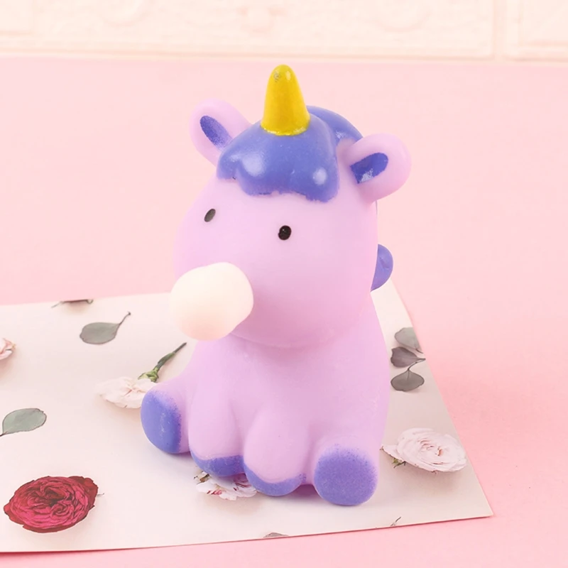 

Happyy baby Kawaii Eraser Stress Squishy Sensory Toy Bubble Spit Unicorn Decompression Fidget Stress Ball Pinch Music Gifts for