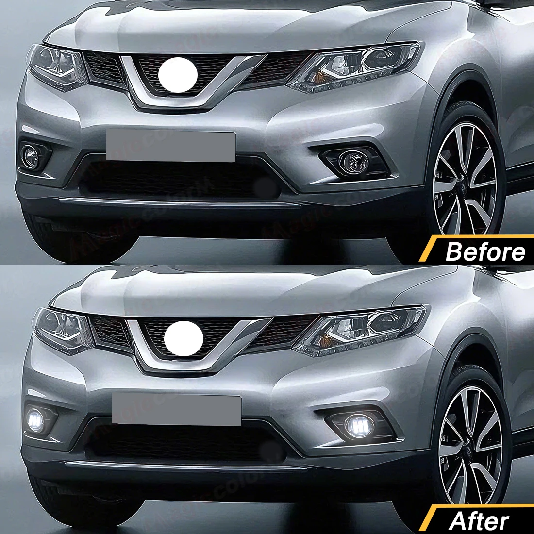 1 пара противотуманных фар в сборе для Nissan X-Trail Altima Rogue Sylphy Almera QASHQAI March Pathfinder, передний бампер DRL, светодиодные противотуманные фары (art.: 3920d400687fb) - 3920d400687fb