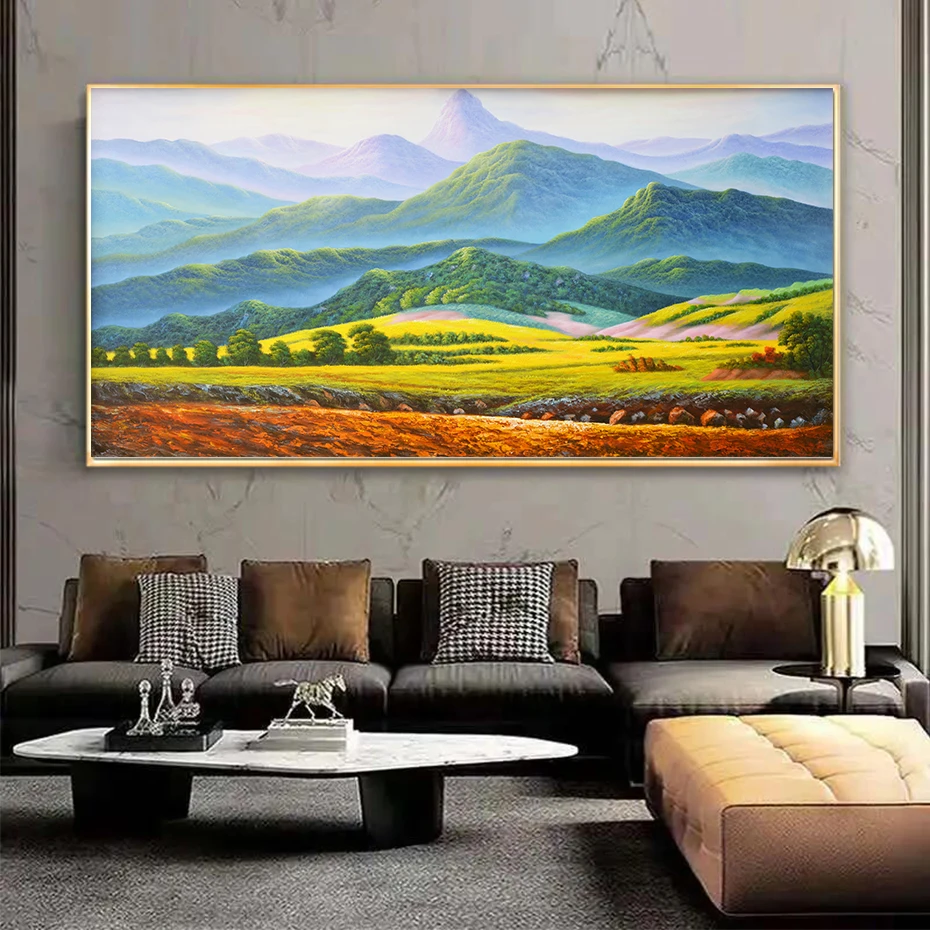 Классический пейзаж картина маслом гигантские горы на холсте художественный