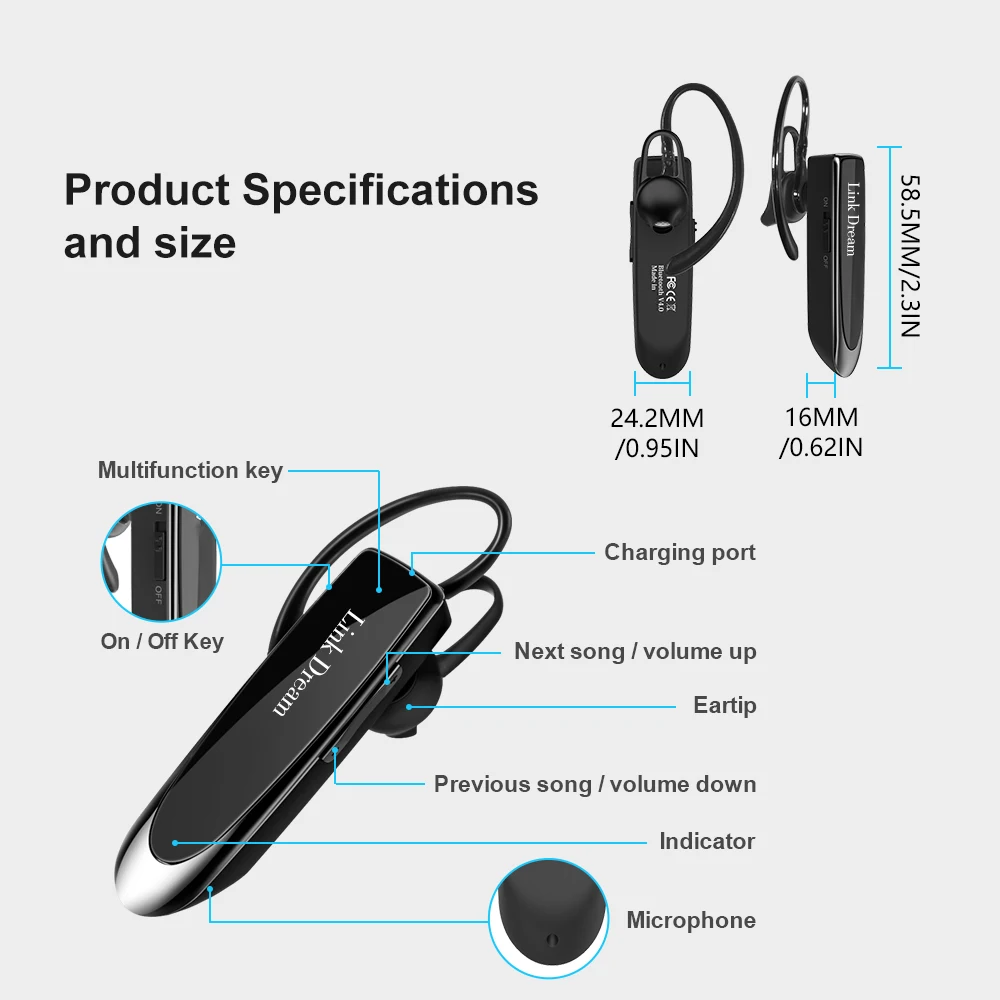 Беспроводные Bluetooth-наушники с микрофоном для iPhone Xiaomi | Электроника