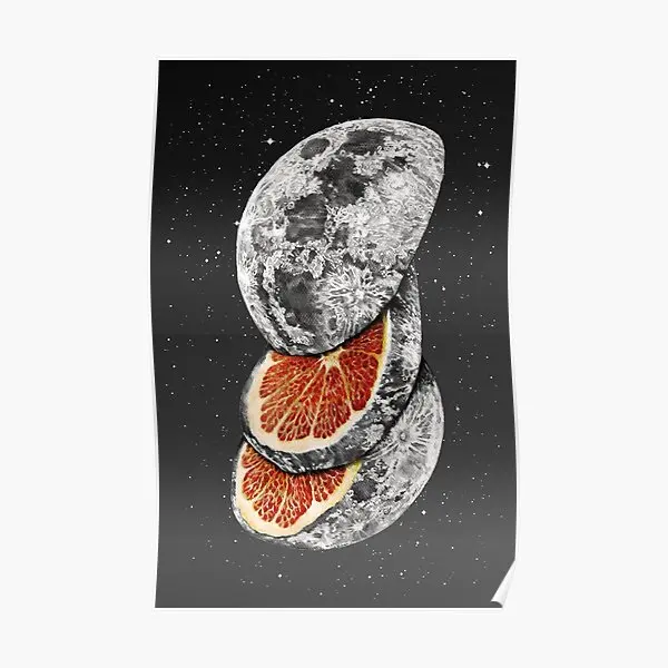 Фрукт в виде Луны постер, картина, Декор, настенная живопись, Декор для дома, забавное винтажное искусство, Современная Настенная роспись, без рамки
