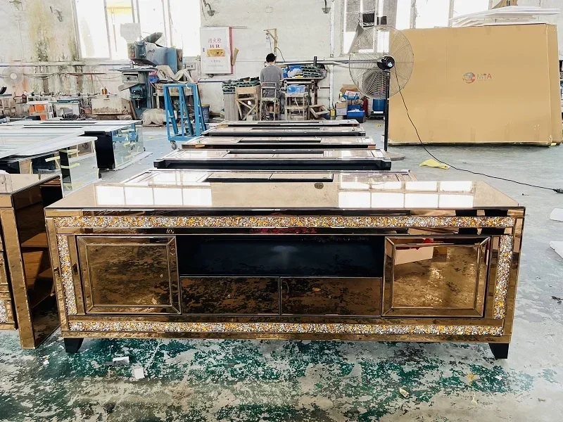 Роскошная мебель для гостиной тумба телевизора сверкающее разбитое алмазное