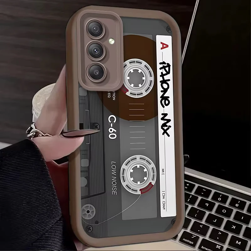 Фото Чехол для телефона Creative Audio Tape Pattern для Samsung Galaxy A14 A155G S21 S22 S23 S24 S25 FE Plus Ultra A25 A35 A52 A53 A54 A55 5G №4