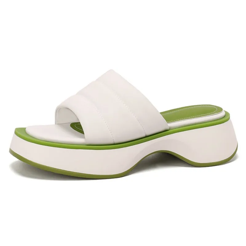 

Women Sandals Mixed Colors Chunk High Heels Slippers Platforms Casual Pumps Shoes Woman Spring Summer Fashion Concise