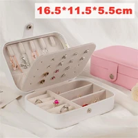 portable travel pu leather jewelry storage box earring organizer display necklace ring jewellery case packaging organizer box