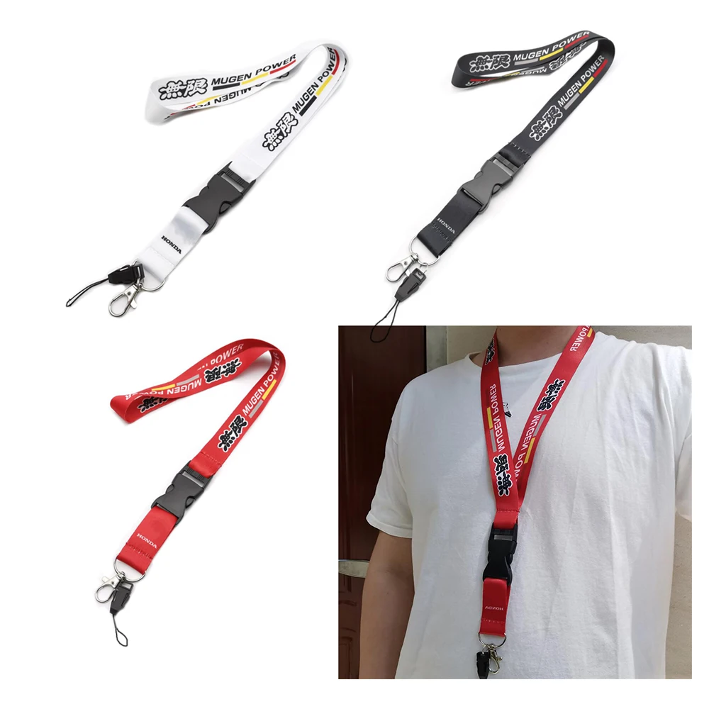 

1PCS Mugen Power JDM Racing Style ID Card Mobile Cell Phone Holder Neck Lanyard Strap Key Ring Colorful Key Pendant Quick Releas