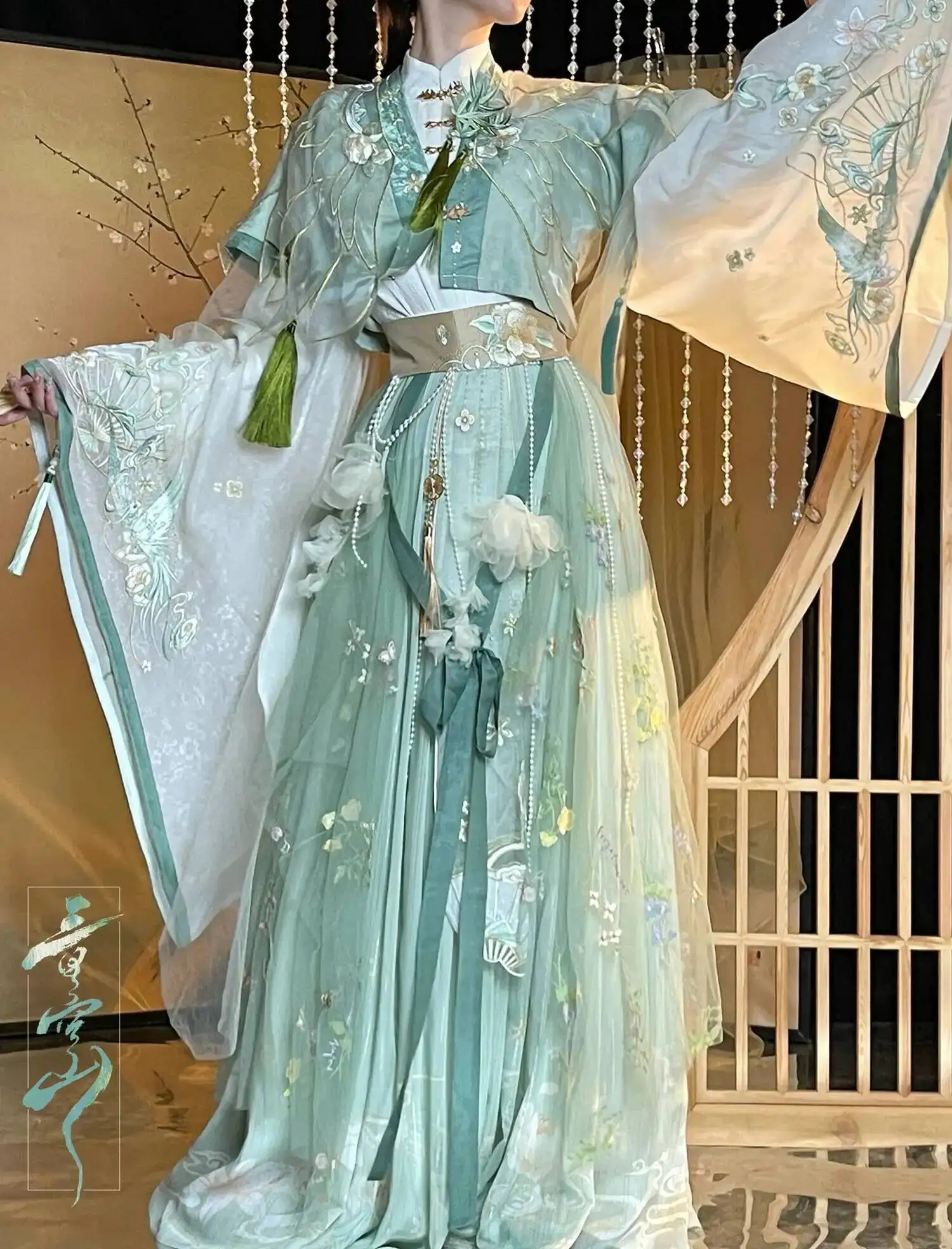 Фото Костюм для косплея TGCF Feng Shi по мотивам «Тянь Гуань Ци Фу» (Xie Lian, Hua Cheng, Feng Shi, Qing Xuan), зеленое платье для косплея, полный комплект Ханьфу №2