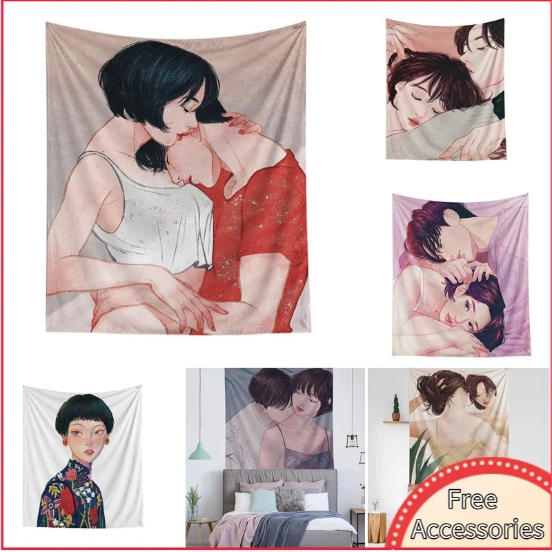 

Домашний Декор настенный гобелен креативный Настенный декор для спальни парный фон с принтом