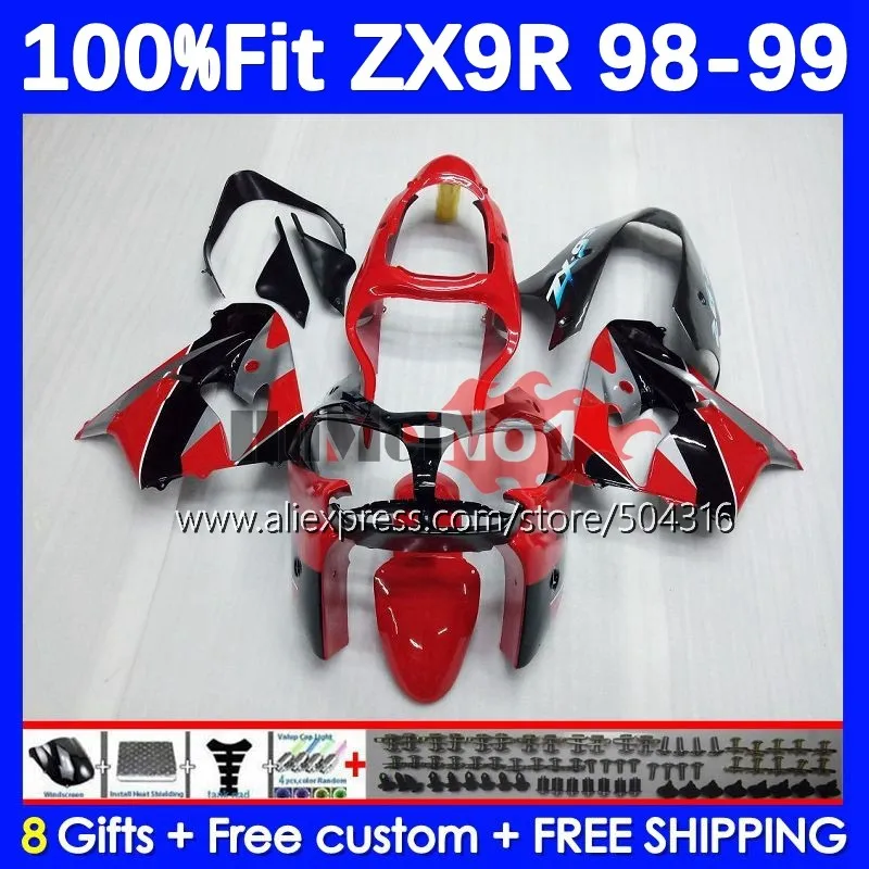 

OEM red stock Body For KAWASAKI NINJA ZX 9R 900 CC 9 R ZX9 R 83MC.11 ZX900 900CC ZX-9R ZX9R 98 99 1998 1999 Injection Fairing