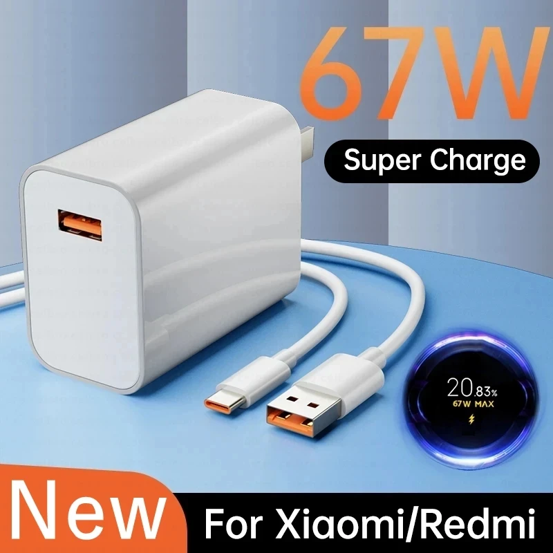 67W Fast Charger USB Quick Charger 5.0 USB Type C Cable Mobile Phone Charger For iPhone 14 13 Pro Samsung Huawei Xiaomi Oneplus