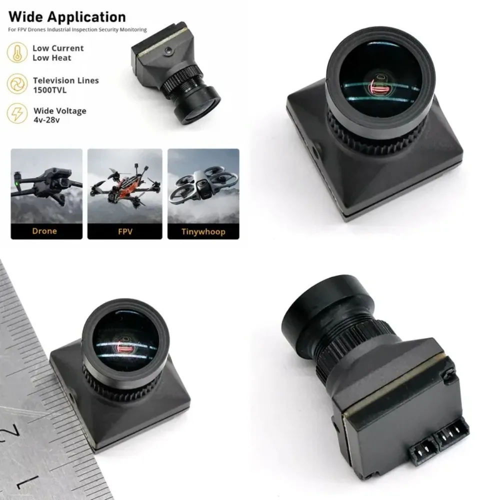 Фото FPV-камера 1500TVL NTSC/PAL, 9.5г, CVBS, 125° FOV, ночное видение в условиях низкой освещенности, подходит для аксессуаров, настраиваемое ночное видение. №2