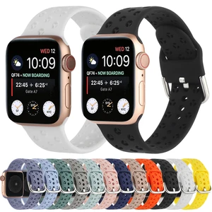 Silicone Strap For Apple Watch 41mm 45mm 42mm 38mm 40mm 44mm Band For iWatch series 7 6 5 4 SE 3 Bracelet Soft Wrist Watchbands