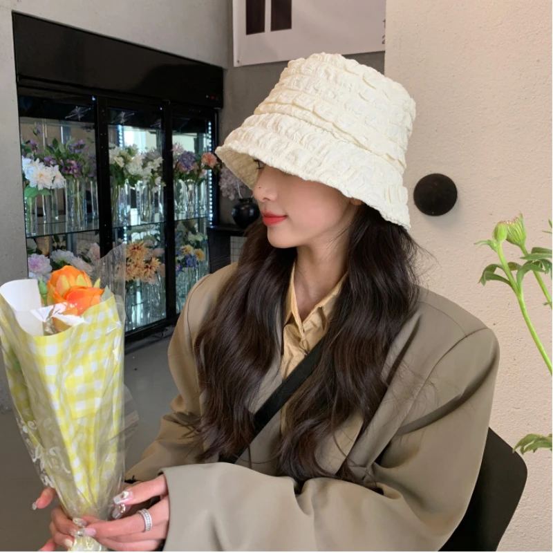 

Japanese Sunscreen Thin Section Pleated Fisherman Hat Women's Summer Ins Women's Bucket Hat Leisure Panama Gorros New