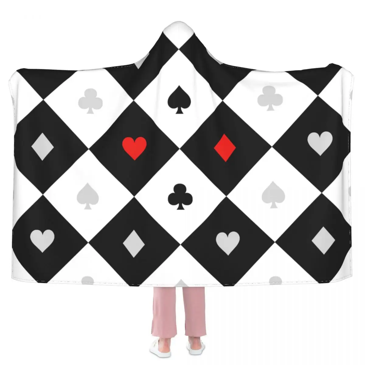 

Heart Cards Blanket Poker Game Cheap Fuzzy With Hood Bedspread Fleece Travel Soft Blanket