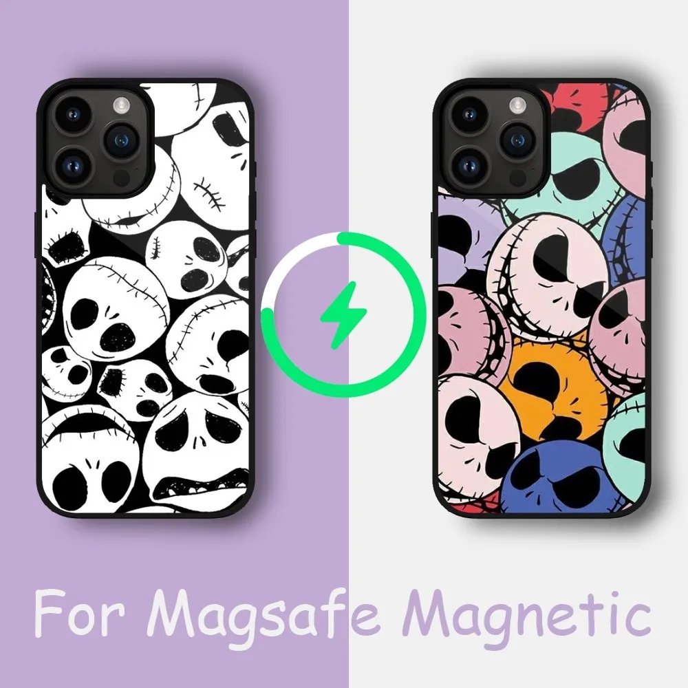 Чехол для телефона MINISO DISNEY Jack Skellington iPhone 15 14 13 12 11 Pro Max Plus магнитный чехол Macsafe