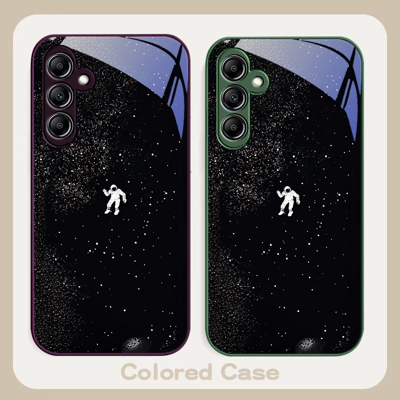 People in the universe for Samsung Galaxy A01 02 03 Core A04 A14 4G A13 54 34 31 20 25 23 22 5G S21 Ultra S20 glass phone case