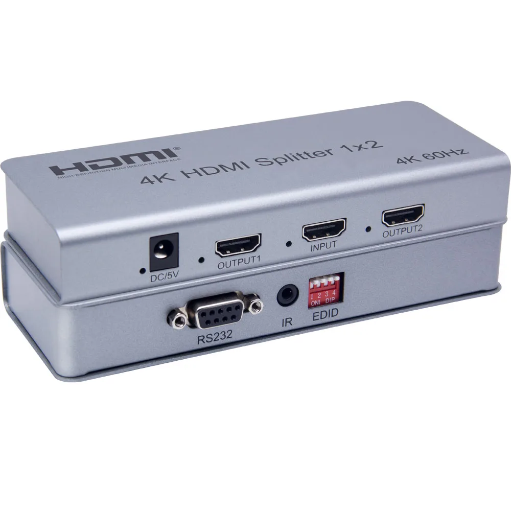 

Разветвитель HDMI 2,0 1X2, 4K, 60 Гц, 1080P, поддержка HDR, EDID, RS232