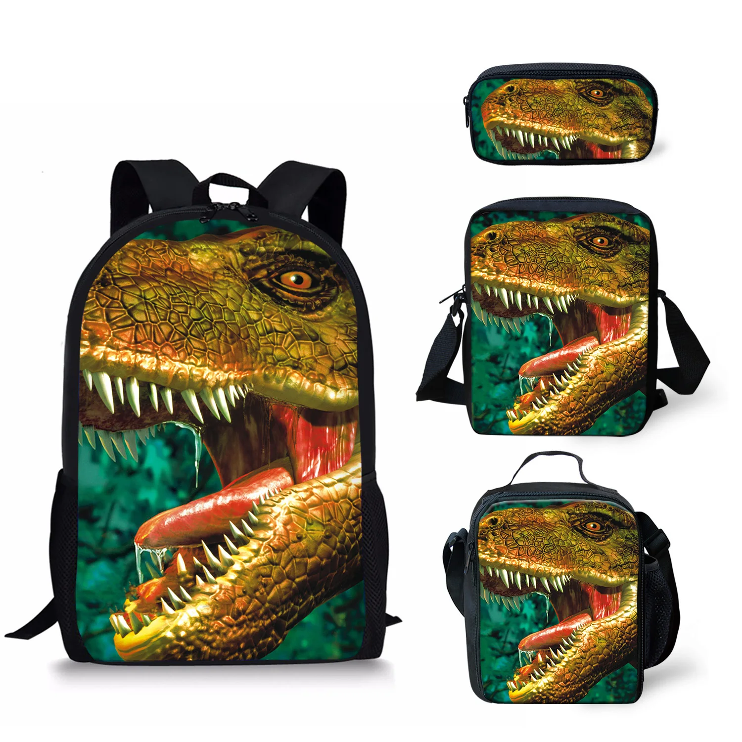 ADVOCATOR Dinosaur Pattern 4Pcs/Set Boys School Bags Large Capacity Soft Children's Backpack Cool Student Satchel Free Shipping