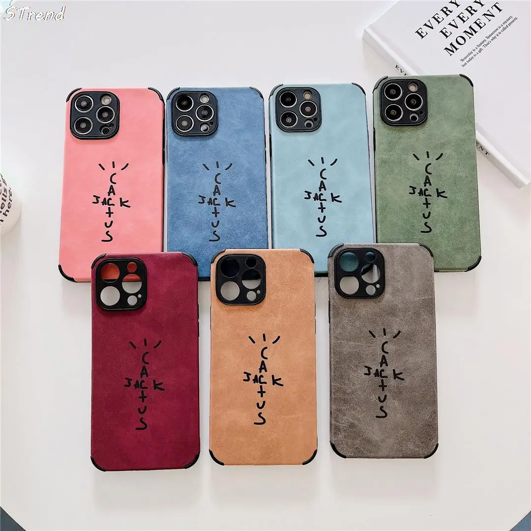 Luxury English ASTRO Cactus Cactusjack Phone Case For iPhone 11 12 13 14 Pro Max 7 8 Plus X XS XR 14Pro Anti-fur Suitcase Cover