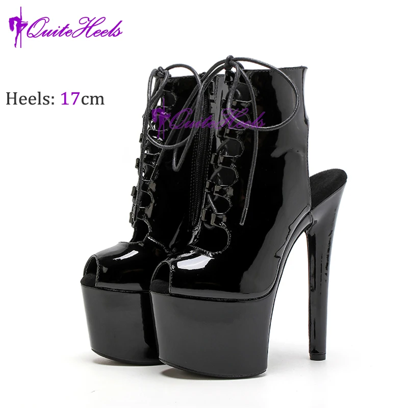 Черные блестящие сексуальные римские гладиаторы 17 см 7 дюймов экзотические туфли
