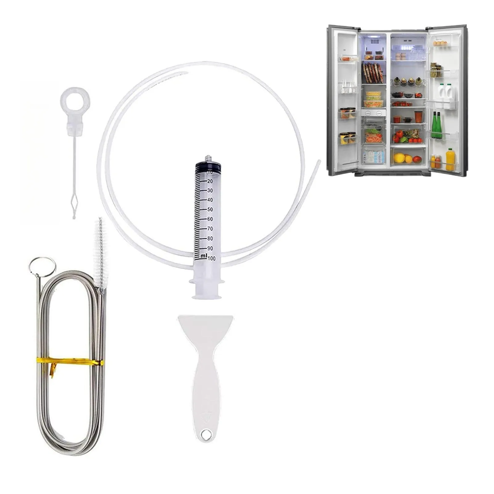 

5PCS Fridge Drain Unclogger Refrigerator Drain Hole Clog Remover Cleaning Tools Reusable Fridge Dredging Kit