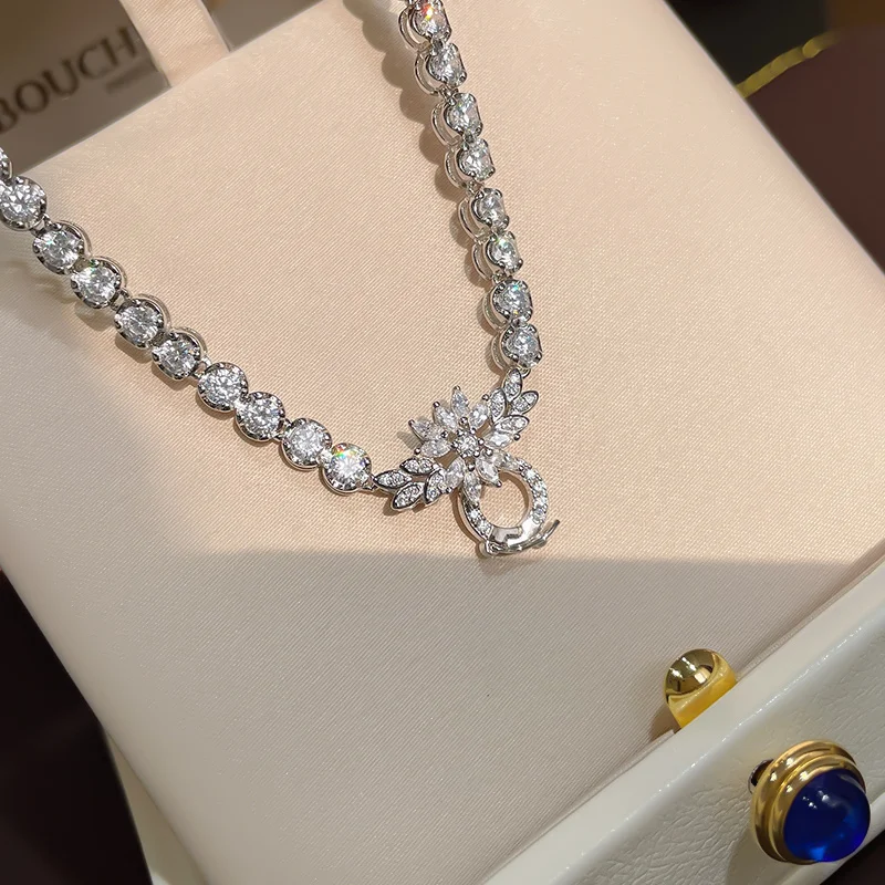 Ожерелье С Подвеской Из Стерлингового Серебра S925 Для Женщин Цепочкой