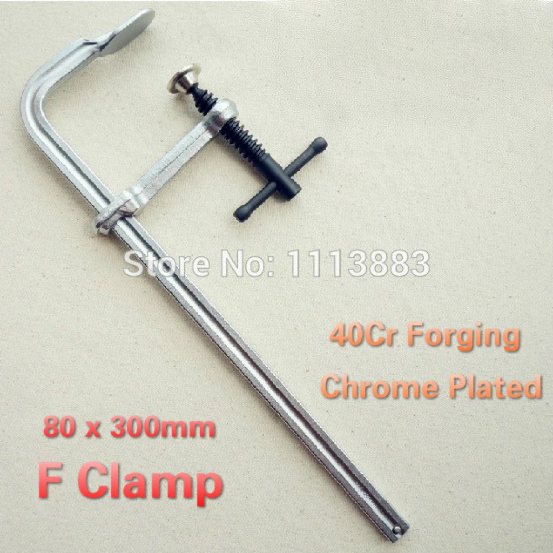 

High Quality 80 x 300mm Clamps For Woodworking 40Cr Forging Chrome Plated F Clamps G Clamps Carpenter Woodworking Tools