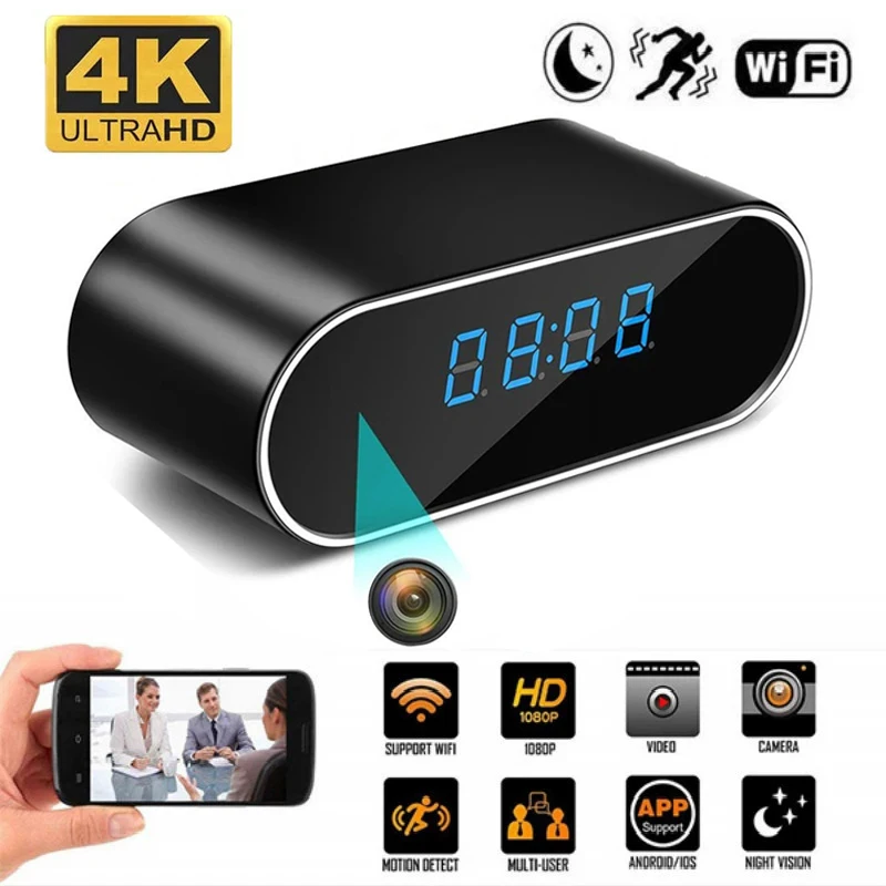 

HD 1080P Wifi Clock Camera Mini IP Cam Video Audio DV DVR Recorder Night Vision Motion Detect Home Security P2P Micro Camcorder