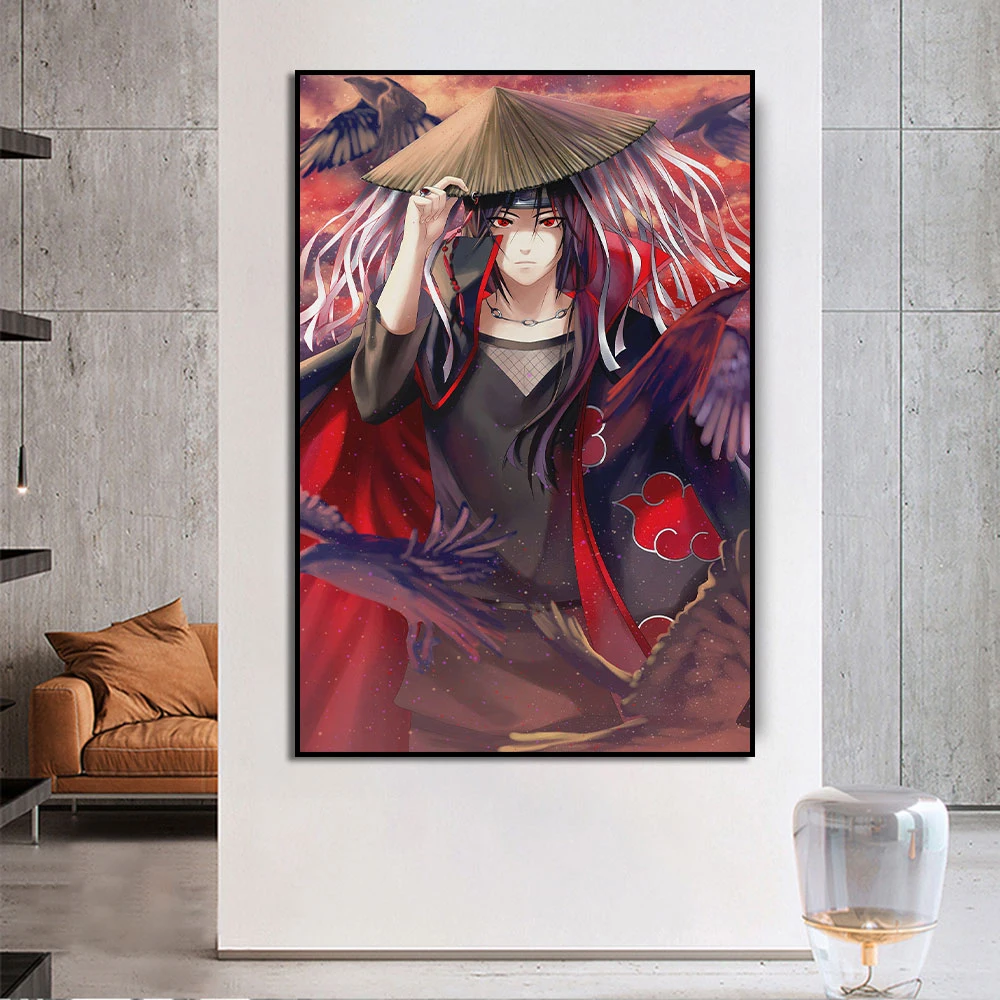 

Naruto Anime Art Portrait Canvas Painting Manga Character Sasuke Poster Print Wall Art Mural Living Kids Room Home Decoration