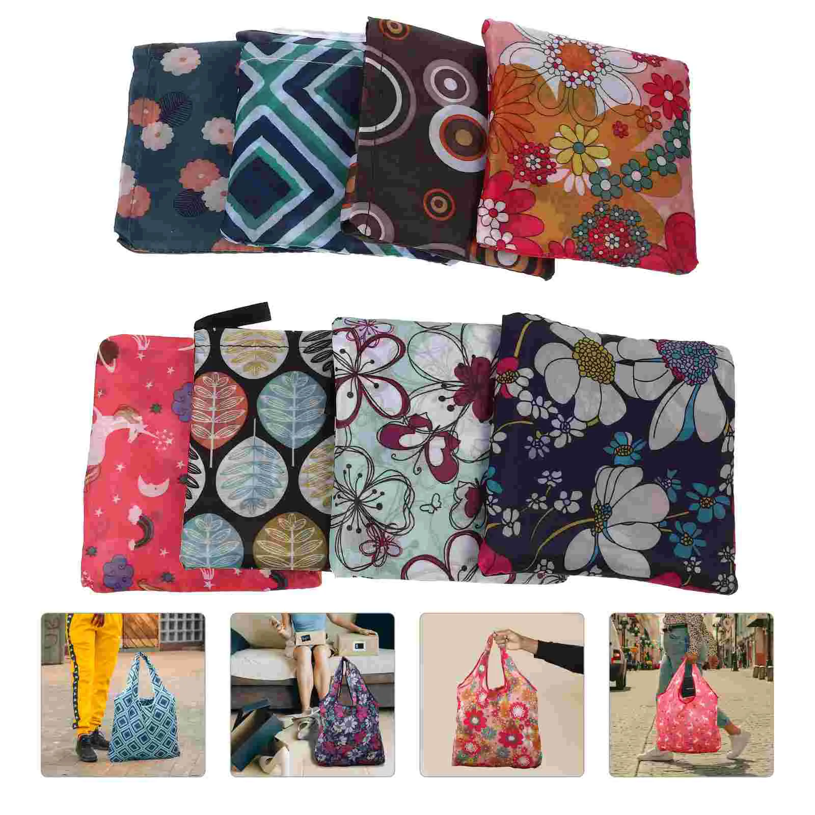 

8pcs Flower Shopping Bag Multipurpose Tote Bag Outdoor Handbag Handbag Shopping Grocery Bag