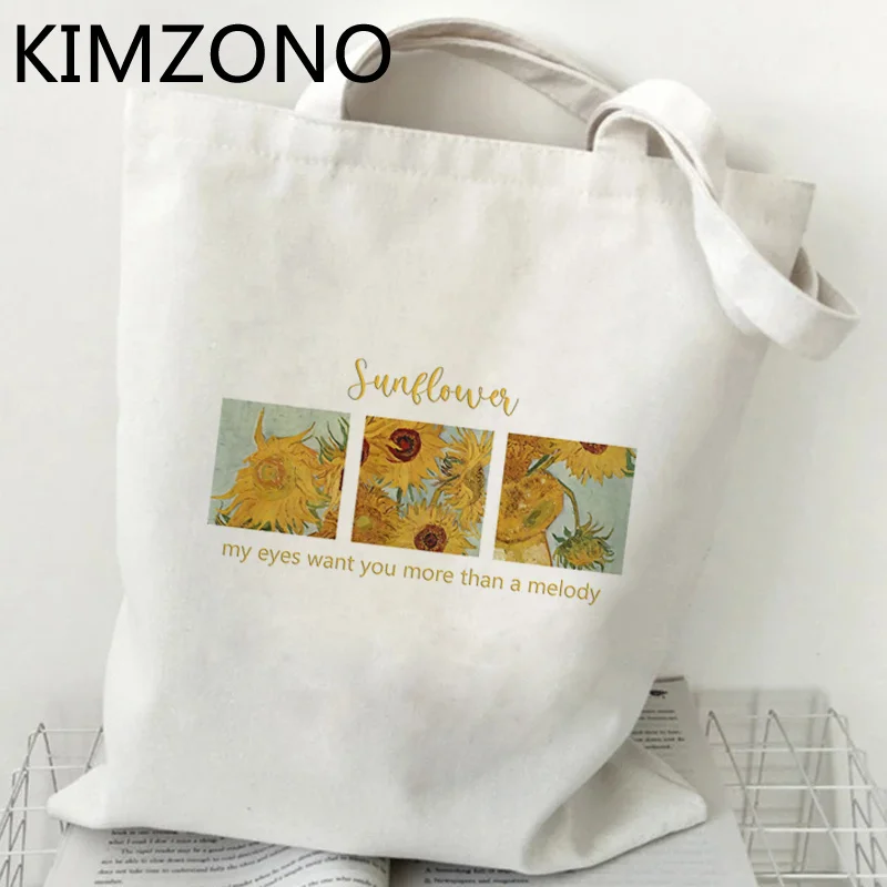 

Van Gogh shopping bag shopping shopper grocery eco handbag tote bag sacola woven grab