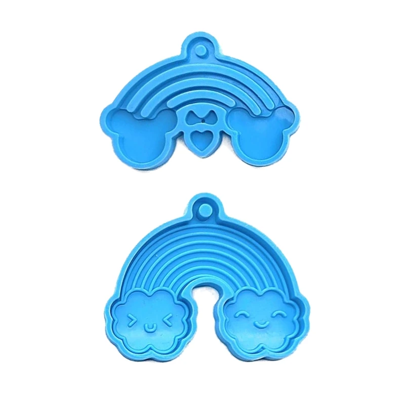 

2pcs Creative Keychain Resin Molds Smile Shaped Casting Mold DIY Craft Mould for DIY Women Keychains Pendant Craft Q81D