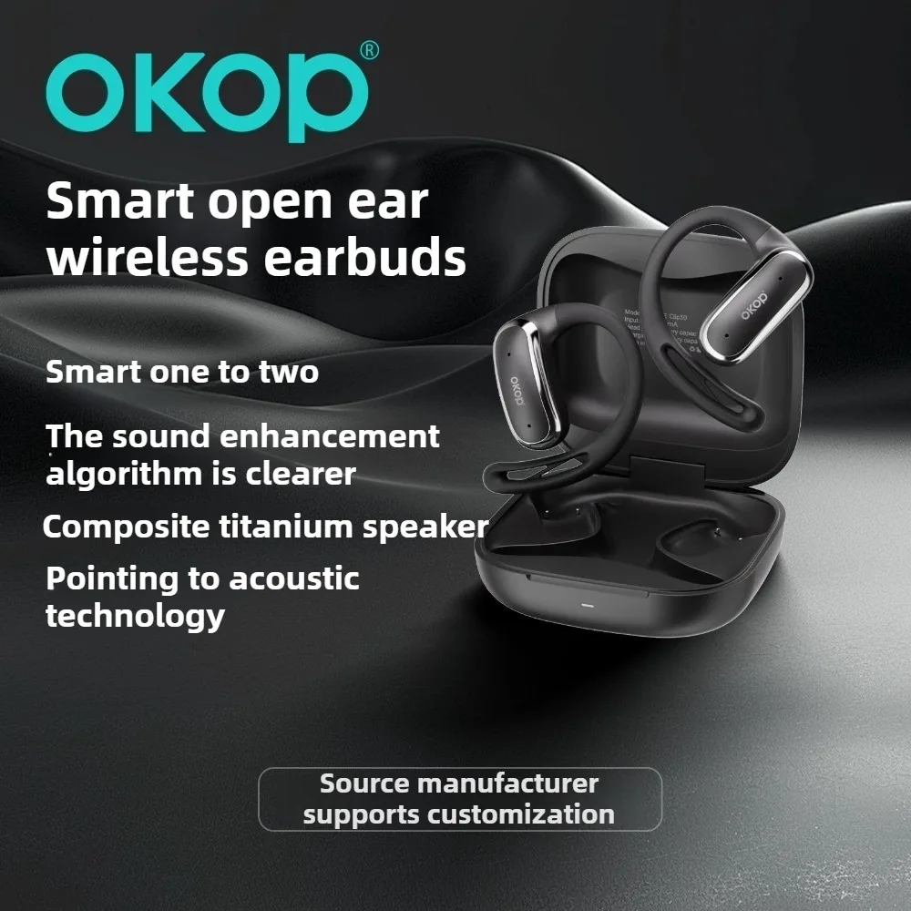 Фото OKOP Подвесные Bluetooth-наушники OWS Интеллектуальное шумоподавление От одного до двух игровых наушников с низкой задержкой и высоким качеством звука №2