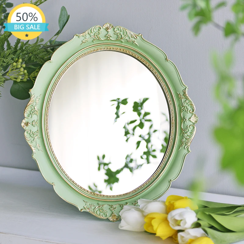 

Vintage Style Wall Mirror Stand Compact Design Room Antique Mirror Macrame Retro Cosmetics Dresser Ozdoby Do Pokoju Home HX50